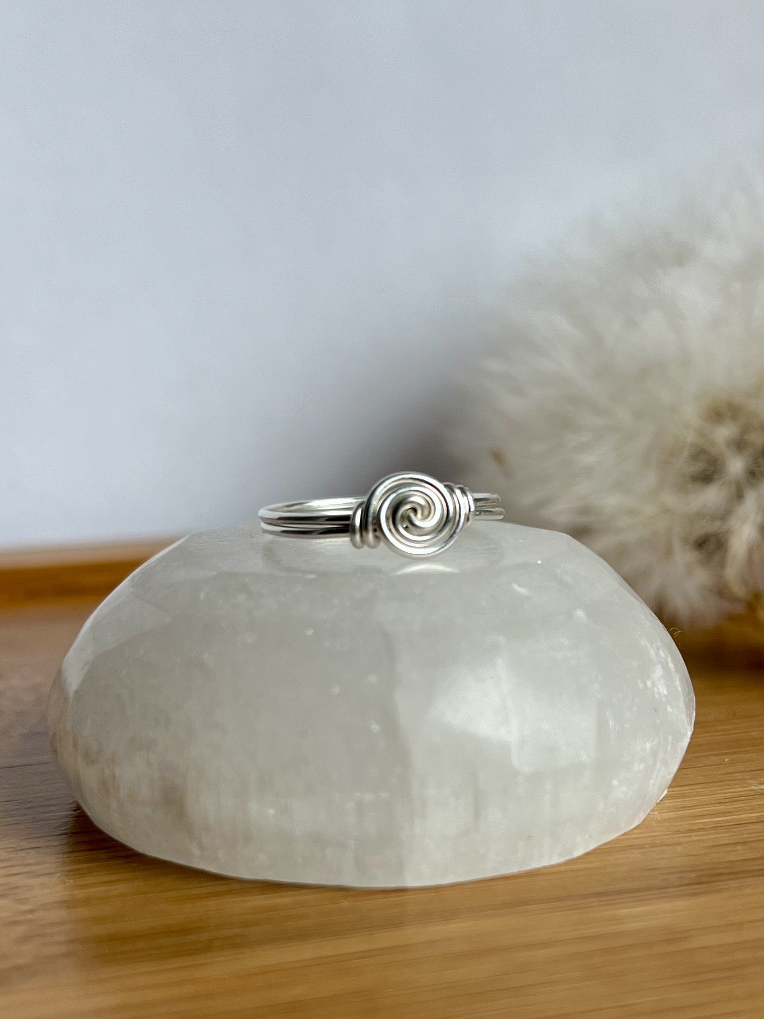 Handmade Noverra Earth sterling spiral ring